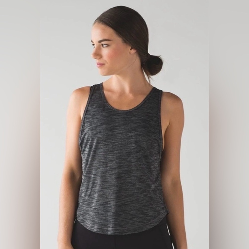 Lululemon Rush Hour Tank Heathered Black Size XS/S Sleeveless Workout Run